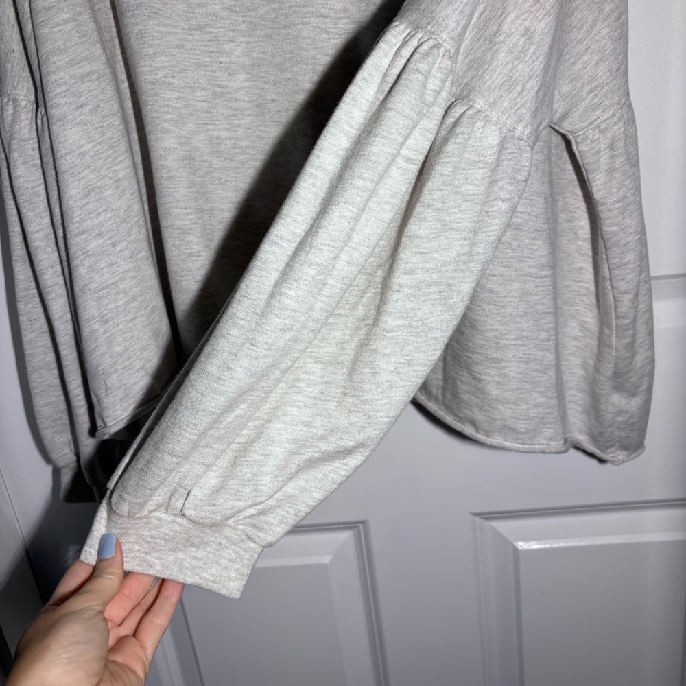 Mud Pie Heather Gray Babydoll Sweatshirt – Size Large - Picture 3 of 6